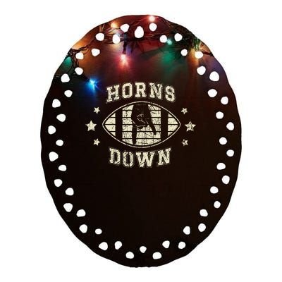 Horns Down Beat Texas Funny Tuck Fexas Ceramic Oval Ornament