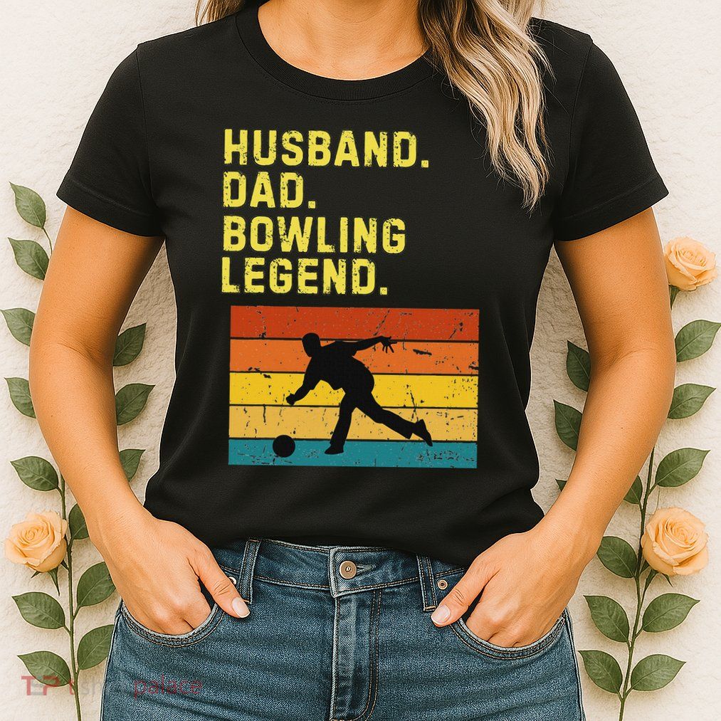 Husband Dad Bowling Legend Retro Bowling Humor Women's T-Shirt