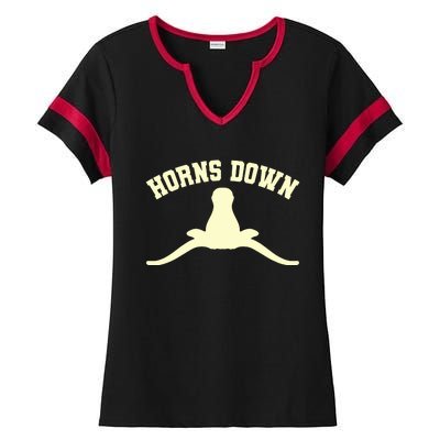 Horns Down Ladies Halftime Notch Neck Tee