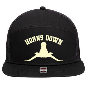 Horns Down 7 Panel Mesh Trucker Snapback Hat