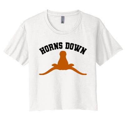 Horns Down Women's Crop Top Tee