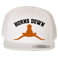 Horns Down Wool Snapback Cap