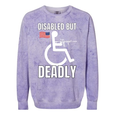 Handicap Disabled But Deadly Colorblast Crewneck Sweatshirt