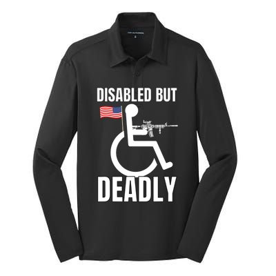 Handicap Disabled But Deadly Silk Touch Performance Long Sleeve Polo