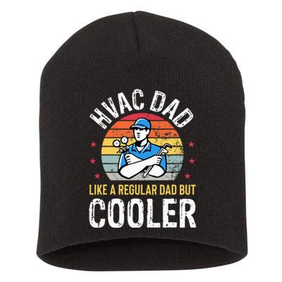 HVAC Dad But Cooler Funny HVAC Technician Father Short Acrylic Beanie