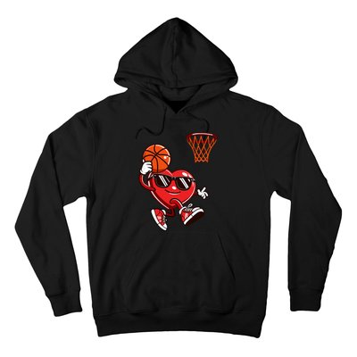 Heart Dunking Basketball Valentines Day Hoodie