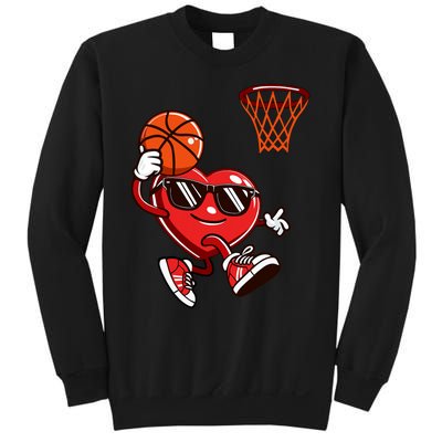 Heart Dunking Basketball Valentines Day Sweatshirt