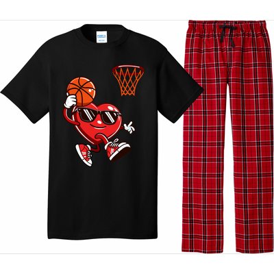 Heart Dunking Basketball Valentines Day Pajama Set