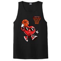 Heart Dunking Basketball Valentines Day PosiCharge Competitor Tank