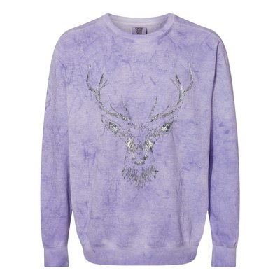 Hand Drawn Buck Deer Style Antlers Colorblast Crewneck Sweatshirt