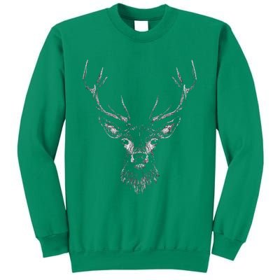 Hand Drawn Buck Deer Style Antlers Sweatshirt