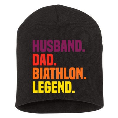 Husband Dad Biathlon Legend Premium Short Acrylic Beanie