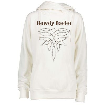 Howdy Darlin Boot Stitch Womens Funnel Neck Pullover Hood