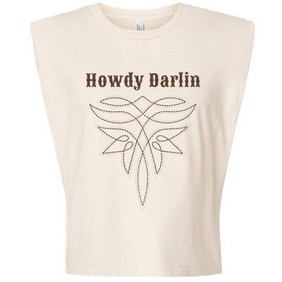 Howdy Darlin Boot Stitch Garment-Dyed Women's Muscle Tee