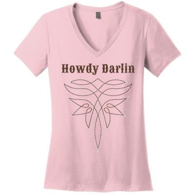 Howdy Darlin Boot Stitch Women's V-Neck T-Shirt