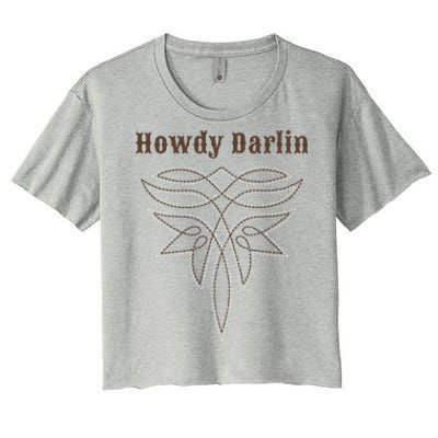 Howdy Darlin Boot Stitch Women's Crop Top Tee