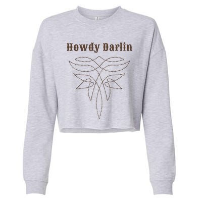 Howdy Darlin Boot Stitch Cropped Pullover Crew