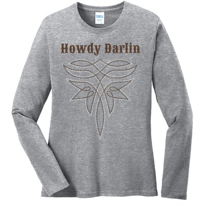 Howdy Darlin Boot Stitch Ladies Long Sleeve Shirt