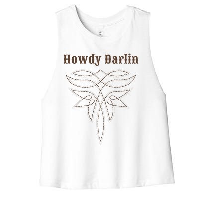 Howdy Darlin Boot Stitch Women's Racerback Cropped Tank