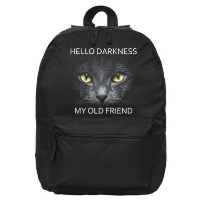 Hello Darkness Black Cat My Old Friend 16 in Basic Backpack