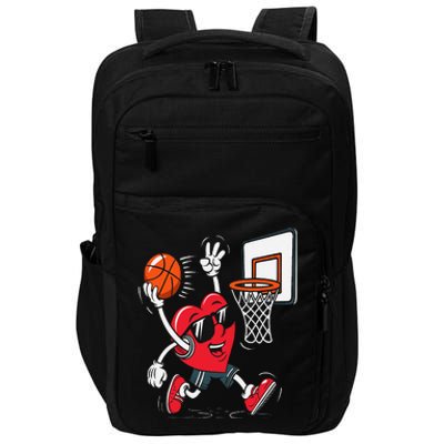 Heart Dunking Basketball Valentines Day Impact Tech Backpack