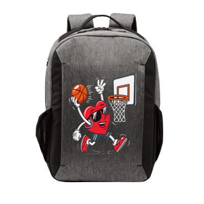 Heart Dunking Basketball Valentines Day Vector Backpack