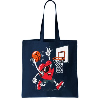 Heart Dunking Basketball Valentines Day Tote Bag