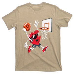 Heart Dunking Basketball Valentines Day T-Shirt