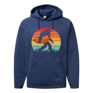 Hot Dog Bigfoot Legend Hotdog Funny Hot Dog Food Foodie Bbq Funny Gift Performance Fleece Hoodie