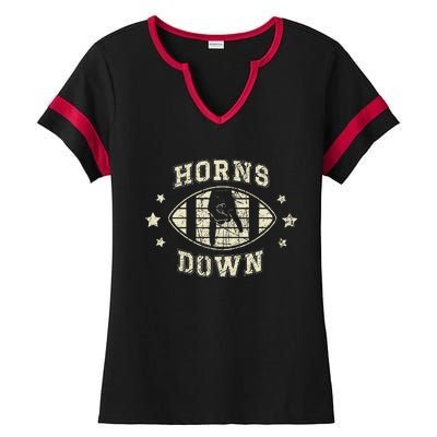 Horns Down Beat Texas Funny Tuck Fexas Ladies Halftime Notch Neck Tee