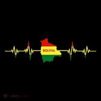 Heartbeat Design Bolivian Flag Bolivia Drawstring Bag