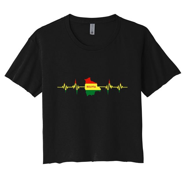 Heartbeat Design Bolivian Flag Bolivia Crop Top