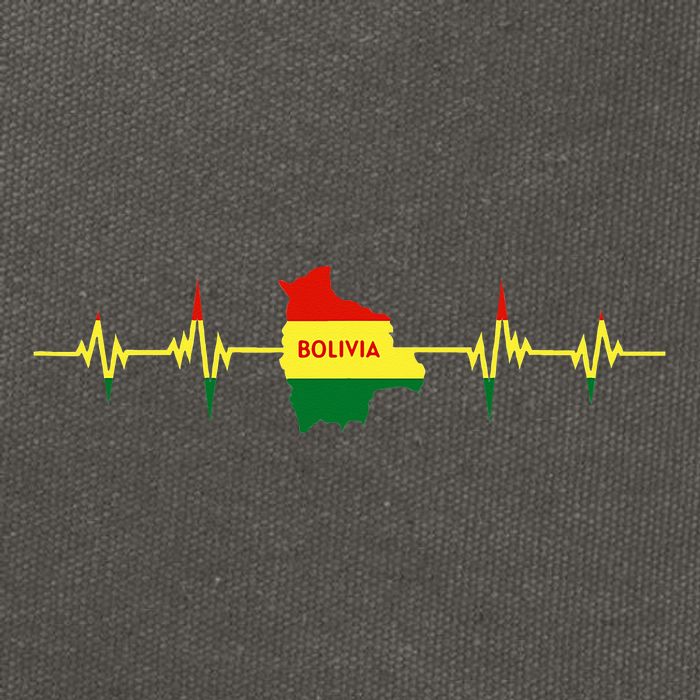 Heartbeat Design Bolivian Flag Bolivia Cotton Canvas Backpack