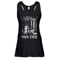 hug day Best Trucking Papa Ever Truck Driver American Flag Ladies Essential Flowy Tank