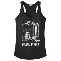 hug day Best Trucking Papa Ever Truck Driver American Flag Ladies PosiCharge Competitor Racerback Tank