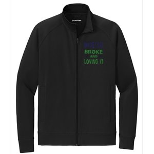 Hockey Dad Broke And Loving It Father's Day Gift Stretch Full-Zip Cadet Jacket