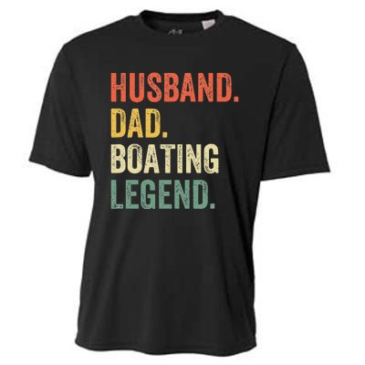 Husband Dad Boating Legend Funny Sail Boat Captain Father Cooling Performance Crew T-Shirt