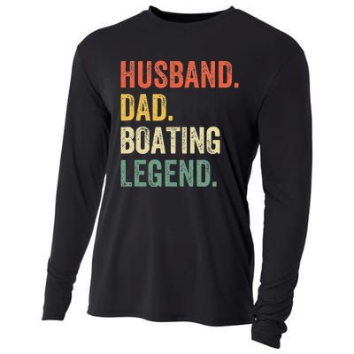 Husband Dad Boating Legend Funny Sail Boat Captain Father Cooling Performance Long Sleeve Crew