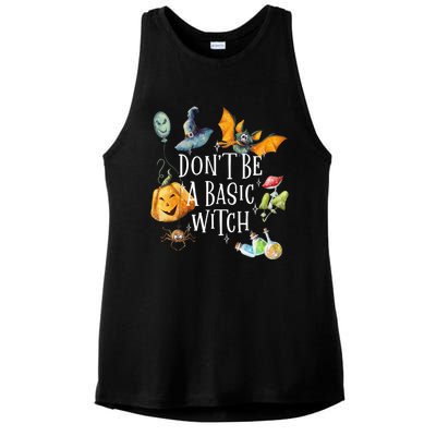 Halloween Dont Be A Basic Witch Gift Ladies PosiCharge Tri-Blend Wicking Tank