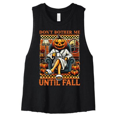 Halloween DonT Bother Me Until Fall Pumpkin Ghost Coffee Women's Racerback Cropped Tank