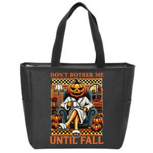 Halloween DonT Bother Me Until Fall Pumpkin Ghost Coffee Zip Tote Bag