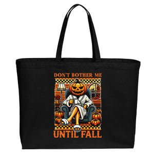 Halloween DonT Bother Me Until Fall Pumpkin Ghost Coffee Cotton Canvas Jumbo Tote