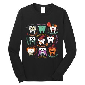 Halloween Dental Boo Crew Dentist Costume Teeth Women Long Sleeve Shirt