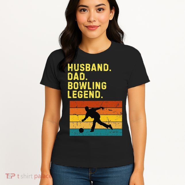 Husband Dad Bowling Legend Retro Bowling Humor Women's T-Shirt