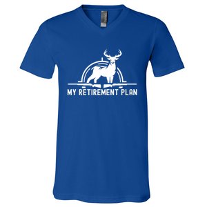 Hunting Deer Cool Gift Funny My Retiret Plan Hunting Cool Gift V-Neck T-Shirt