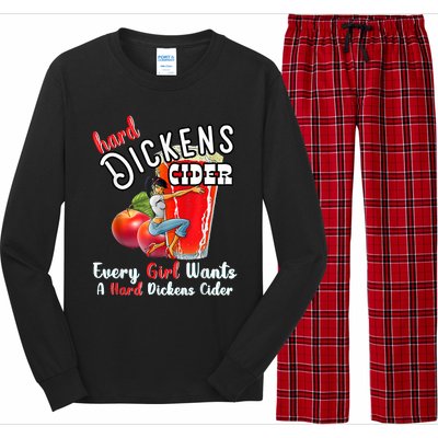 Hard Dickens Cider Funny Girl Whiskey And Beer Apple Humor Long Sleeve Pajama Set