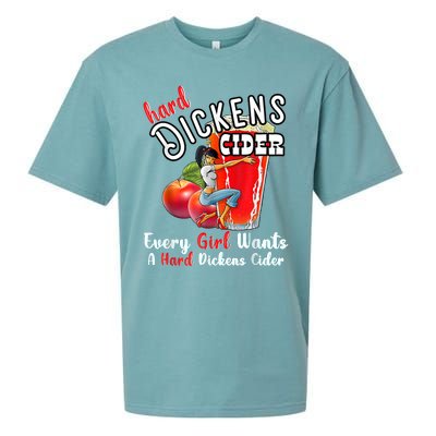 Hard Dickens Cider Funny Girl Whiskey And Beer Apple Humor Sueded Cloud Jersey T-Shirt