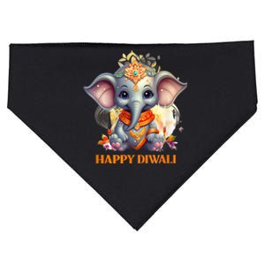 Happy Diwali Cute Elephant USA-Made Doggie Bandana