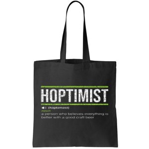 Hoptimist Definition Craft Beer Tote Bag