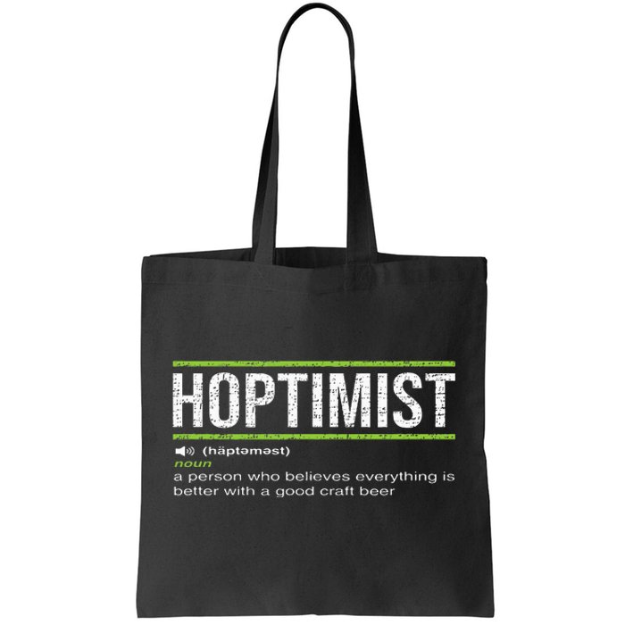 Hoptimist Definition Craft Beer Tote Bag